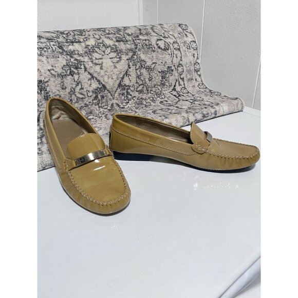 Lauren Ralph Lauren Patent Leather Loafer in Tan Size 8AA - Picture 4 of 7